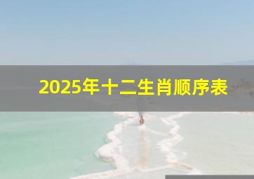 2025年十二生肖顺序表