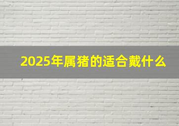 2025年属猪的适合戴什么