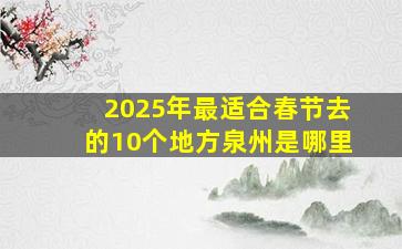 2025年最适合春节去的10个地方泉州是哪里