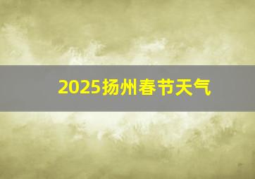 2025扬州春节天气