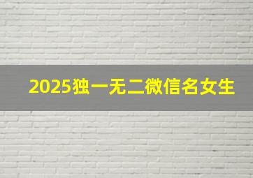 2025独一无二微信名女生