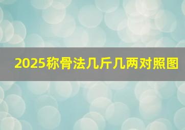 2025称骨法几斤几两对照图