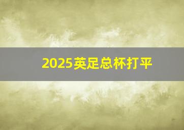 2025英足总杯打平