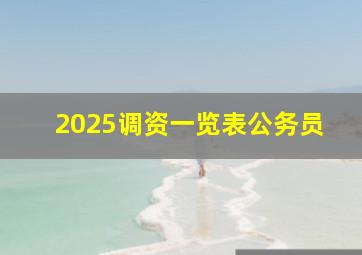 2025调资一览表公务员