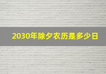 2030年除夕农历是多少日