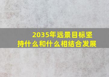 2035年远景目标坚持什么和什么相结合发展