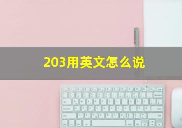 203用英文怎么说