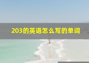 203的英语怎么写的单词