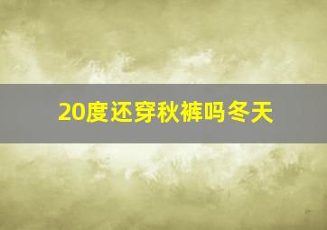 20度还穿秋裤吗冬天