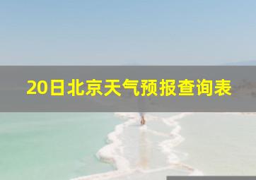 20日北京天气预报查询表