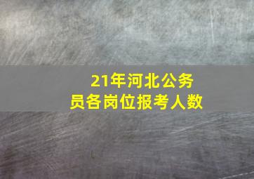 21年河北公务员各岗位报考人数