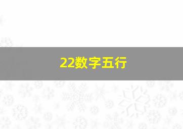 22数字五行