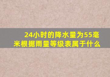 24小时的降水量为55毫米根据雨量等级表属于什么