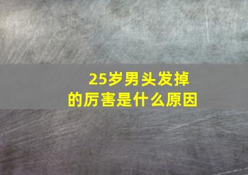 25岁男头发掉的厉害是什么原因