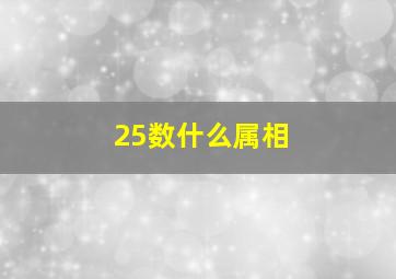 25数什么属相