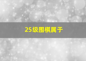 25级围棋属于