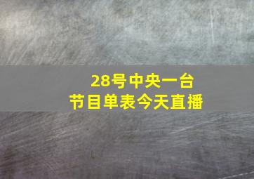 28号中央一台节目单表今天直播