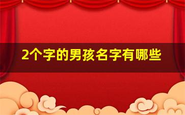 2个字的男孩名字有哪些