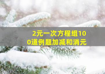 2元一次方程组100道例题加减和消元