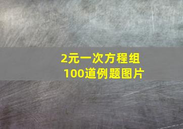 2元一次方程组100道例题图片