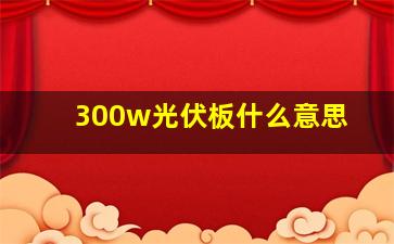 300w光伏板什么意思