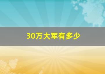 30万大军有多少