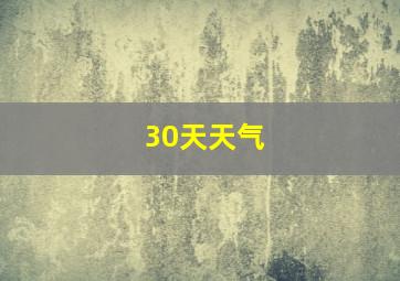 30天天气