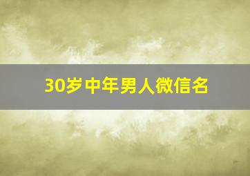 30岁中年男人微信名