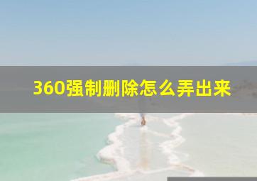 360强制删除怎么弄出来