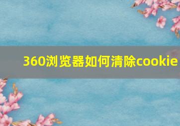 360浏览器如何清除cookie