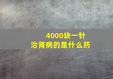 4000块一针治肾病的是什么药