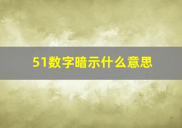 51数字暗示什么意思