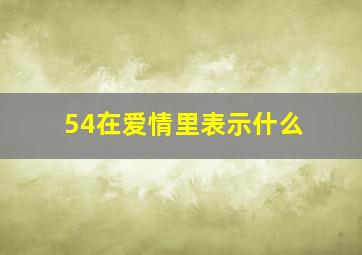 54在爱情里表示什么