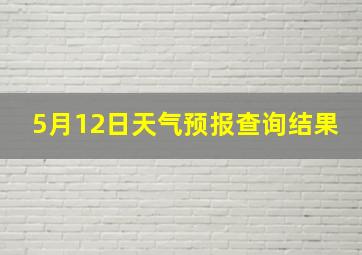 5月12日天气预报查询结果