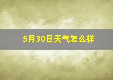 5月30日天气怎么样