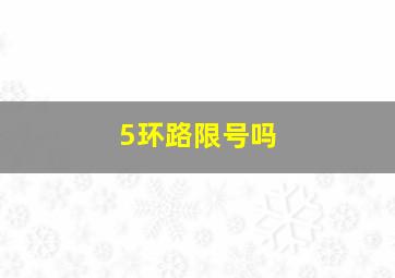 5环路限号吗