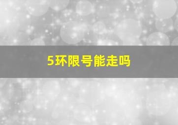 5环限号能走吗