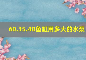 60.35.40鱼缸用多大的水泵