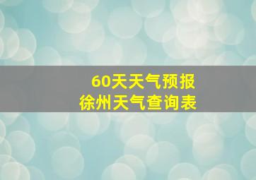 60天天气预报徐州天气查询表