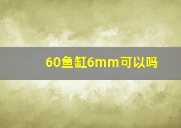 60鱼缸6mm可以吗