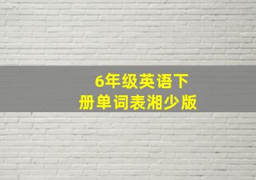 6年级英语下册单词表湘少版