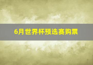 6月世界杯预选赛购票