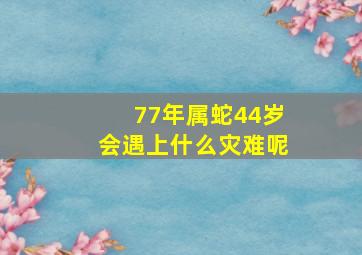 77年属蛇44岁会遇上什么灾难呢