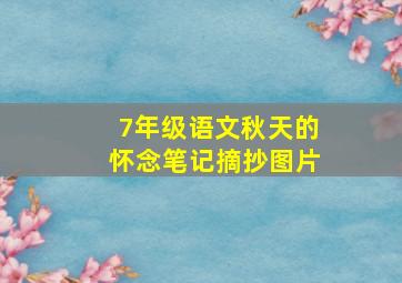 7年级语文秋天的怀念笔记摘抄图片