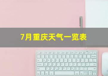 7月重庆天气一览表