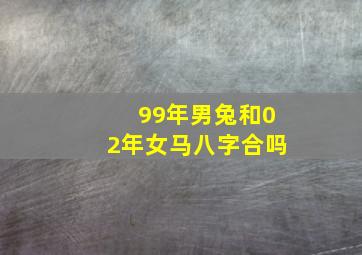 99年男兔和02年女马八字合吗