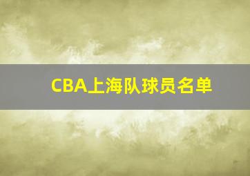 CBA上海队球员名单