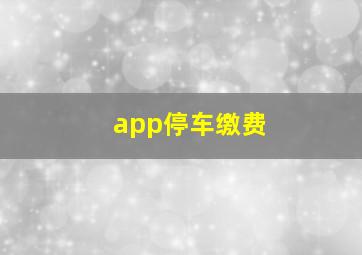 app停车缴费