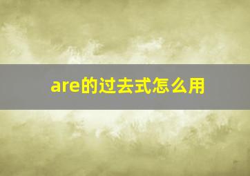 are的过去式怎么用