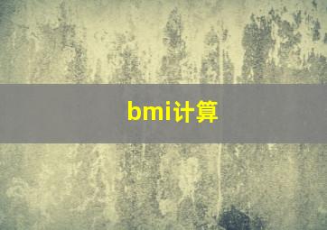 bmi计算